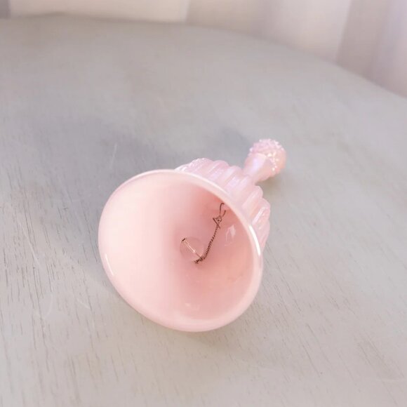Vintage Fenton Pink Iridescent Opalescent Faberge Glass Bell - Picture 3 of 4